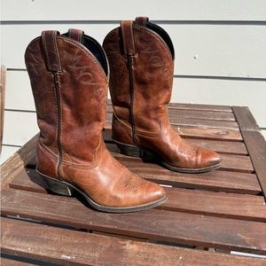 Brown leather cowgirl boots. Cowboy boots